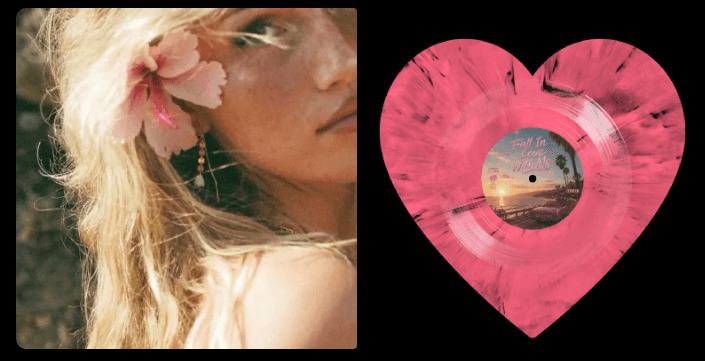 Fall In Love With Me (Single) - Urban Outfitters Marble Heart-Shaped 7'' Vinyl